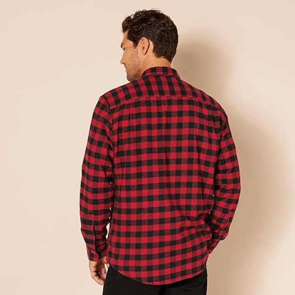 Essentials Men's Long-Sleeve Flannel Shirt (Available in Big & Tall) - Picture 6 of 7